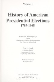 Cover of History of American presidential elections, 1789-1968 by Arthur M. Schlesinger, Jr.