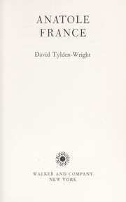 Cover of Anatole France by David Tylden-Wright