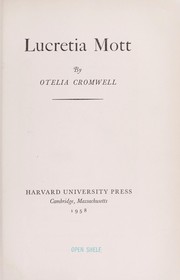 Cover of Lucretia Mott by Otelia Cromwell