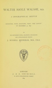 Front cover of Walter Hayle Walshe, M.D. by John Russell Reynolds