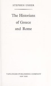 Front cover of The historians of Greece and Rome by Stephen Usher