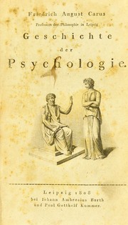 Cover of Geschichte der psychologie by Friedrich August Carus