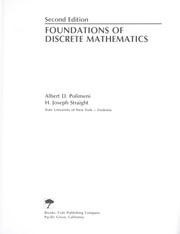 Front cover of Foundations of discrete mathematics by Albert D. Polimeni