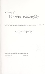 Front cover of A history of western philosophy by Ralph M. McInerny