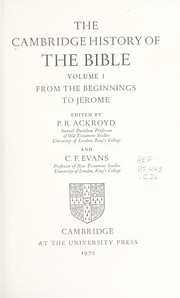 Front cover of The Cambridge history of the Bible by Peter R. Ackroyd