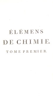 Cover of El©♭mens de chimie by Chaptal, Jean-Antoine-Claude comte de Chanteloup