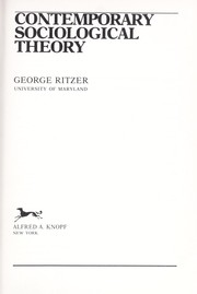Cover of Contemporary sociological theory by George Ritzer