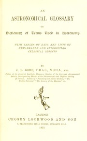 Front cover of An astronomical glossary, or dictionary of terms used in astronomy by J. Ellard Gore