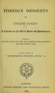 Cover of Foreign desserts for English tables by Unknown
