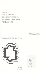 Front cover of Proceedings by Philip Morris Science Symposium Richmond 1973.