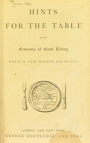 Cover of Hints for the table by John Timbs