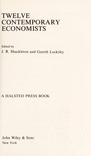 Front cover of Twelve contemporary economists by J. R. Shackleton
