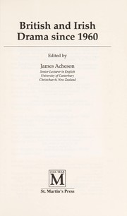 Cover of British and Irish drama since 1960 by James Acheson