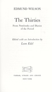 Front cover of The Thirties by Edmund Wilson