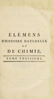 Cover of ©l©♭mens d'histoire naturelle et de chimie by Antoine François de Fourcroy