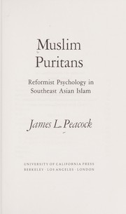 Cover of Muslim puritans by James L. Peacock