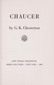 Front cover of Chaucer by Gilbert Keith Chesterton