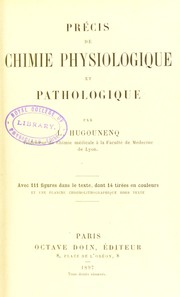 Front cover of Precis de chimie physiologique et pathologique by L. Hugounenq