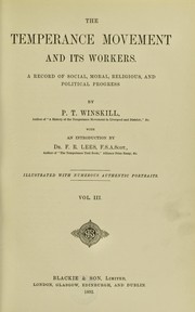 Cover of The temperance movement and its workers by P. T. Winskill