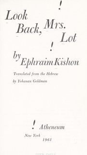 Cover of Look back,Mrs Lot by Ephraim Kishon