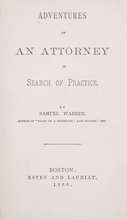Front cover of Adventures of an attorney in search of practice by Stephen, George Sir