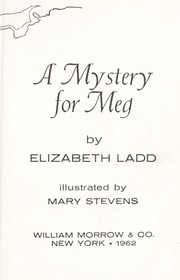 Front cover of A mystery for Meg by Elizabeth Crosgrove Ladd