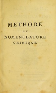 Front cover of M©♭thode de nomenclature chimique by Guyton de Morveau, Louis Bernard baron