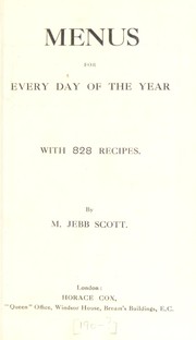 Front cover of Menus for every day of the year by M. Jebb Scott