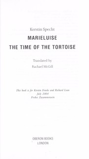 Front cover of Marieluise ; The time of the tortoise by Kerstin Specht