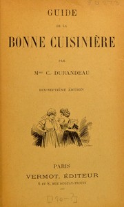 Front cover of Guide de la bonne cuisini©·re by C. Durandeau