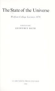 Front cover of The State of the universe by Unknown