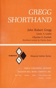 Front cover of Gregg shorthand, diamond jubilee series by John Robert Gregg
