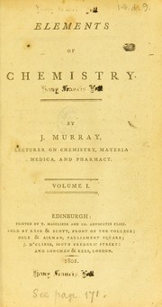 Cover of Elements of chemistry by J. Murray