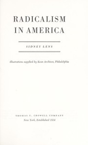 Front cover of Radicalism in America by Sidney Lens