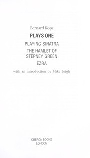 Cover of Plays one by Bernard Kops
