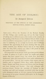 Front cover of The age of biology by Andrew Fergus