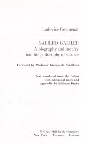Cover of Galileo Galilei by Ludovico Geymonat