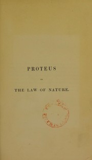 Front cover of Proteus ; or,the law of nature by Radcliffe, Charles Bland, 1822-1889