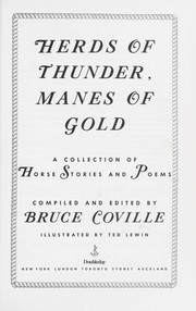 Front cover of Herds of Thunder, Manes of Gold by Bruce Coville