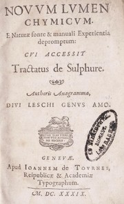 Cover of Nouum lumen chymicum by Michał Sędziwój