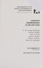 Front cover of Language comprehension in ape and child by E. Savage-Rumbaugh