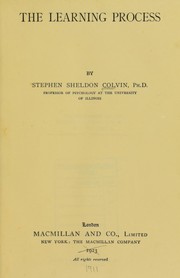 Cover of The learning process by Stephen S. Colvin