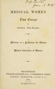 Front cover of Medical women by Jex-Blake, Sophia