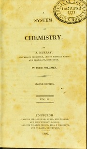 Cover of A system of chemistry...In four volumes by J. Murray