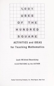 Front cover of 1,001 uses of the hundred square by Leah Mildred Beardsley