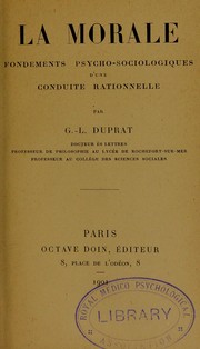 Front cover of La morale by Guillaume Léonce Duprat