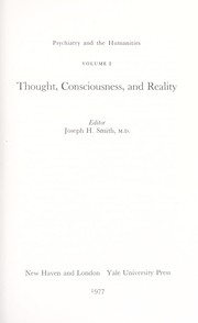 Front cover of Thought, consciousness, and reality by Smith, Joseph H.