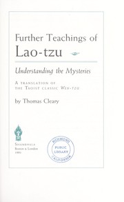 Front cover of Further teachings of Lao-tzu by Thomas F. Cleary