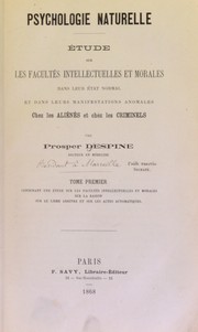 Cover of Psychologie naturelle by Prosper Despine
