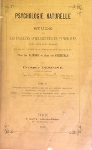 Front cover of Psychologie naturelle by Prosper Despine